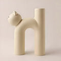 U-Shape Cartoon Cat Vase – Modern Ceramic Home Décor