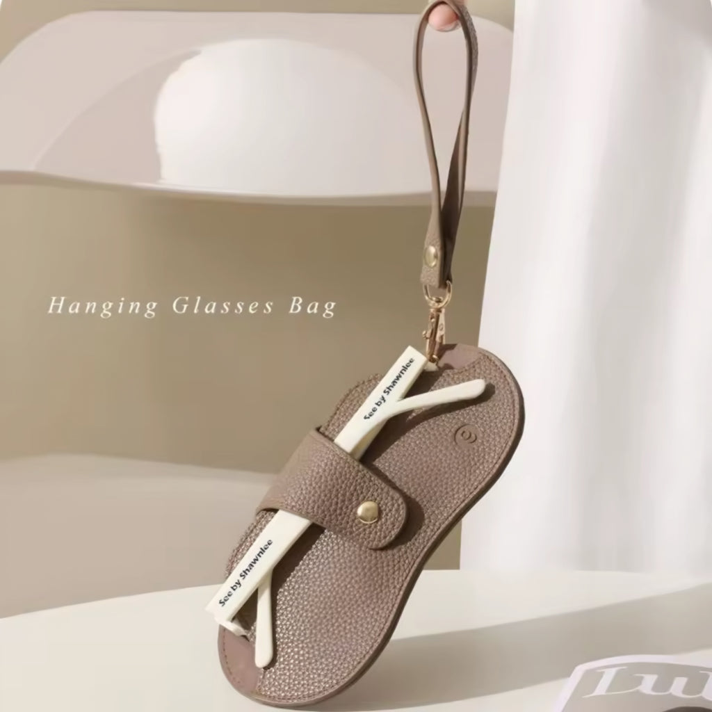 Soft Lychee Pattern PU Leather Glasses Bag – Retro Portable Case