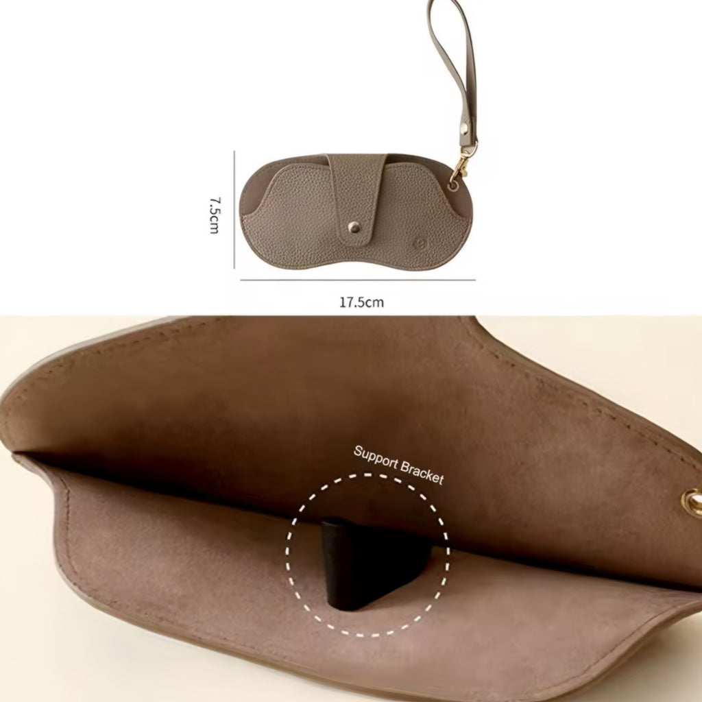 Soft Lychee Pattern PU Leather Glasses Bag – Retro Portable Case