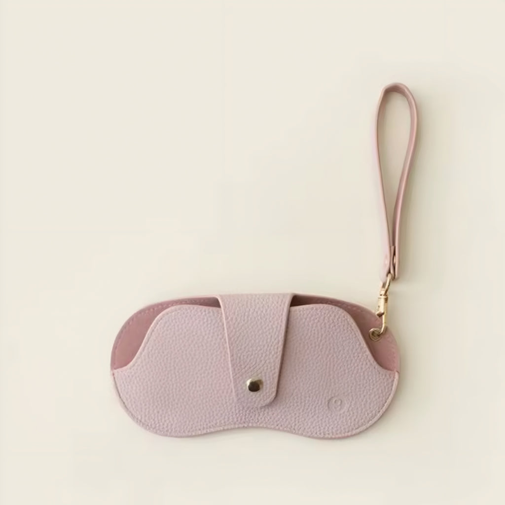 Soft Lychee Pattern PU Leather Glasses Bag – Retro Portable Case