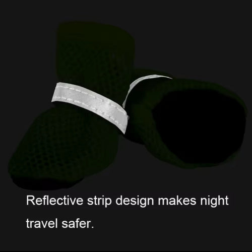 Fashion Breathable Dog Mesh Shoes (4-Piece Set)